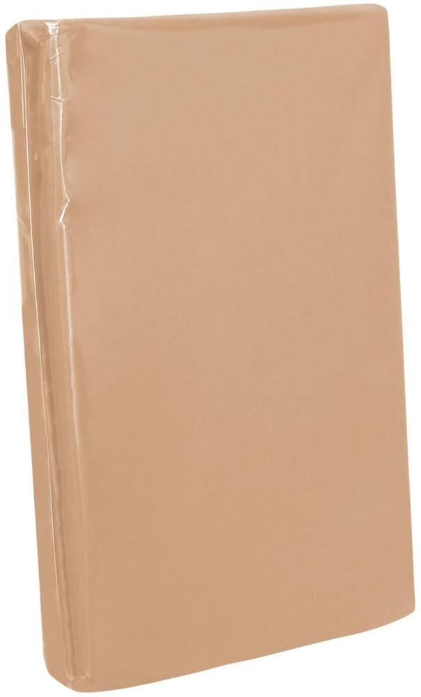 Traumschlaf Zwirn Elasthan Spannbetttuch De-Luxe | 180x200 - 200x220 cm | caramel Bild 1