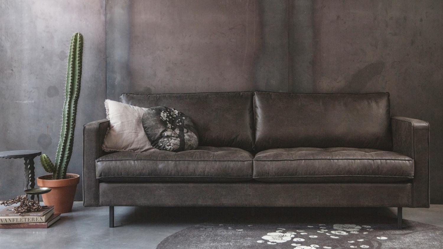 Sofa Rodeo "Classic" 2,5-Sitzer - Leder Black Bild 1