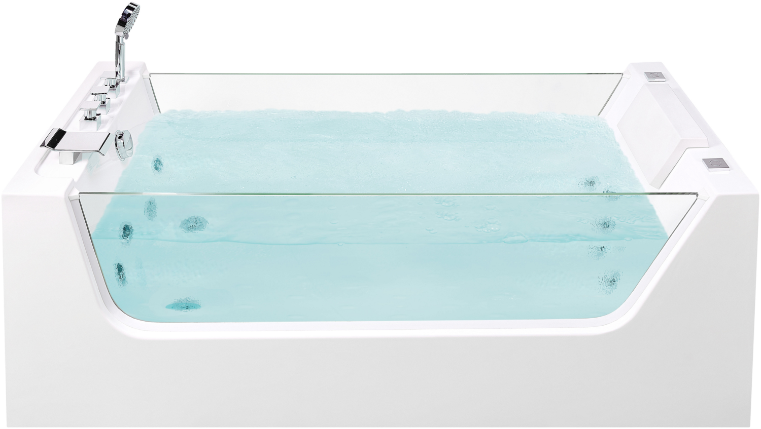 Whirlpool Badewanne weiß freistehend rechteckig 170 x 80 cm OYON Bild 1
