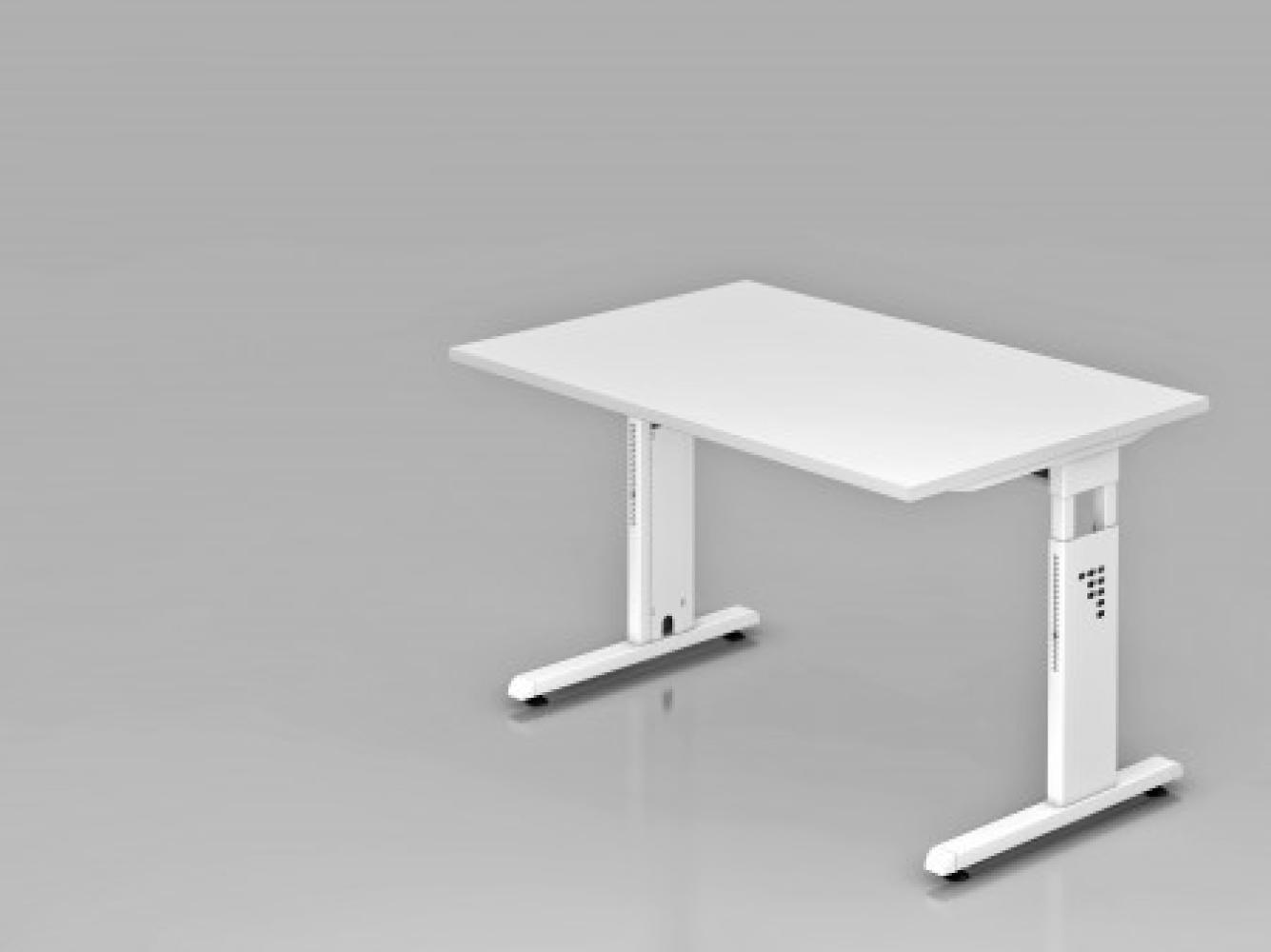 Schreibtisch OS12 C-Fuß 120x80cm Weiß Gestellfarbe: Weiß Bild 1