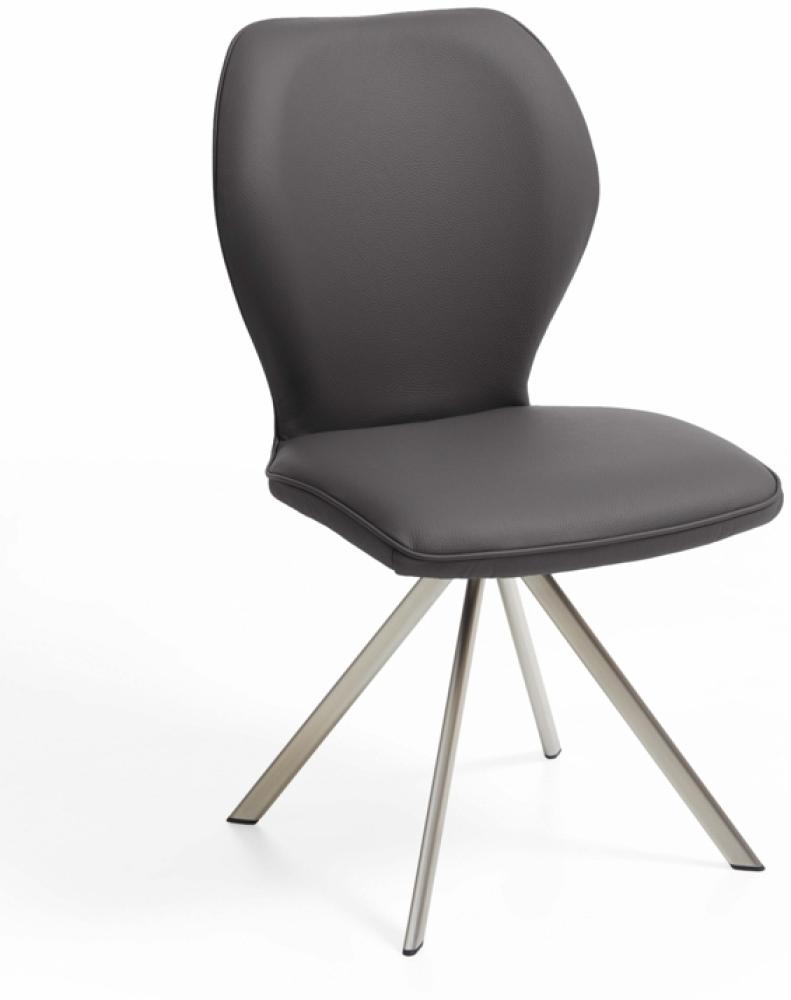 Niehoff Sitzmöbel Colorado Trend-Line Design-Stuhl Edelstahlgestell - Leder Napoli anthrazit Bild 1