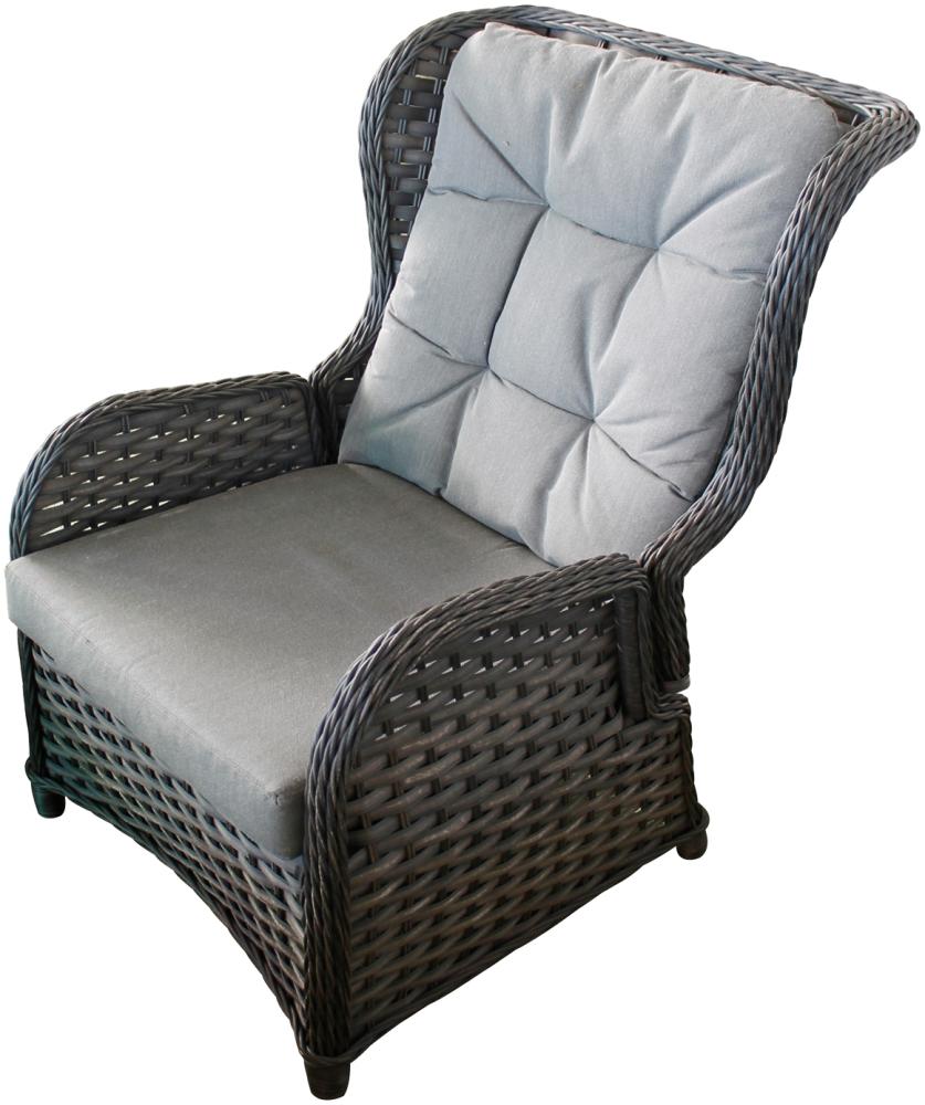 Rattan Comfort Relaxsessel Flachrattan verstellbare Rückenlehne inkl. Sitz- und Rückenpolster Bild 1