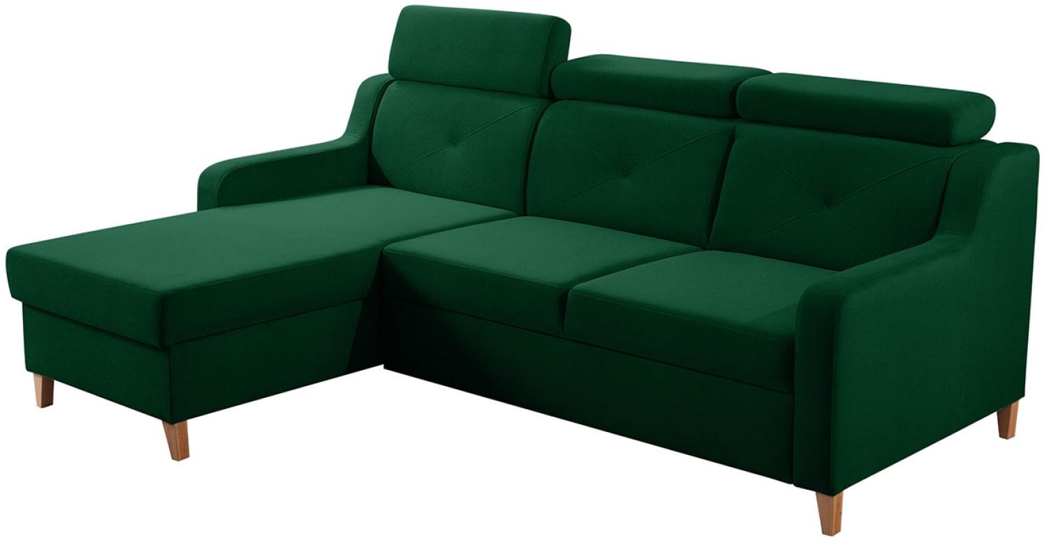 Ecksofa Enikor, 3 Sitzer L-Form Sofa mit Bettkasten und Schlaffunktion (Kronos 19, Seite: Links) Bild 1
