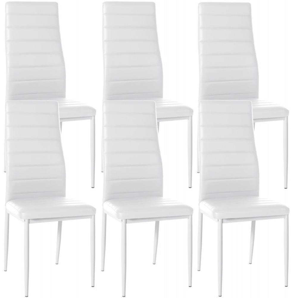 6er Set Esszimmerstühle Mayfair Kunstleder (Farbe: weiß) Bild 1