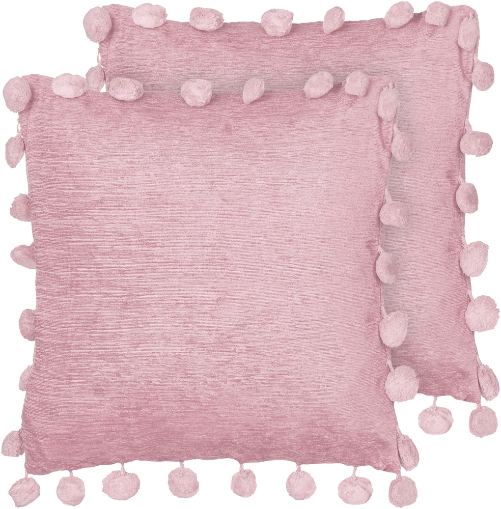 Kissen 2er Set Rosa JASMINE 45 x 45 cm Bild 1