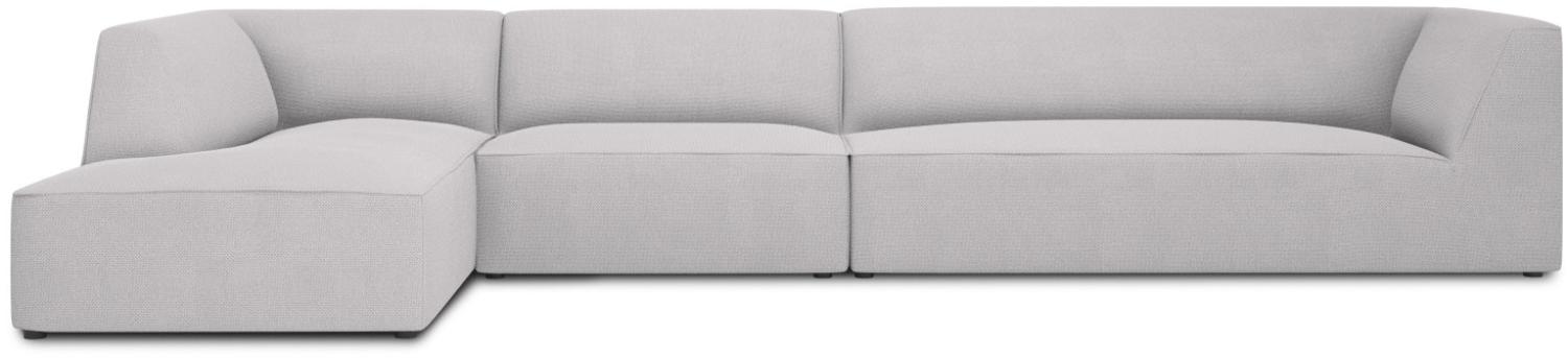 Micadoni 5-Sitzer Modular Ecke links Sofa Ruby | Bezug Light Grey | Beinfarbe Black Plastic Bild 1