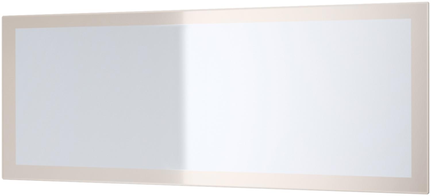 Vladon Spiegel Lima, Wandspiegel mit Rahmen im modernen Stil, Sandgrau Hochglanz (139 x 55 cm) Bild 1
