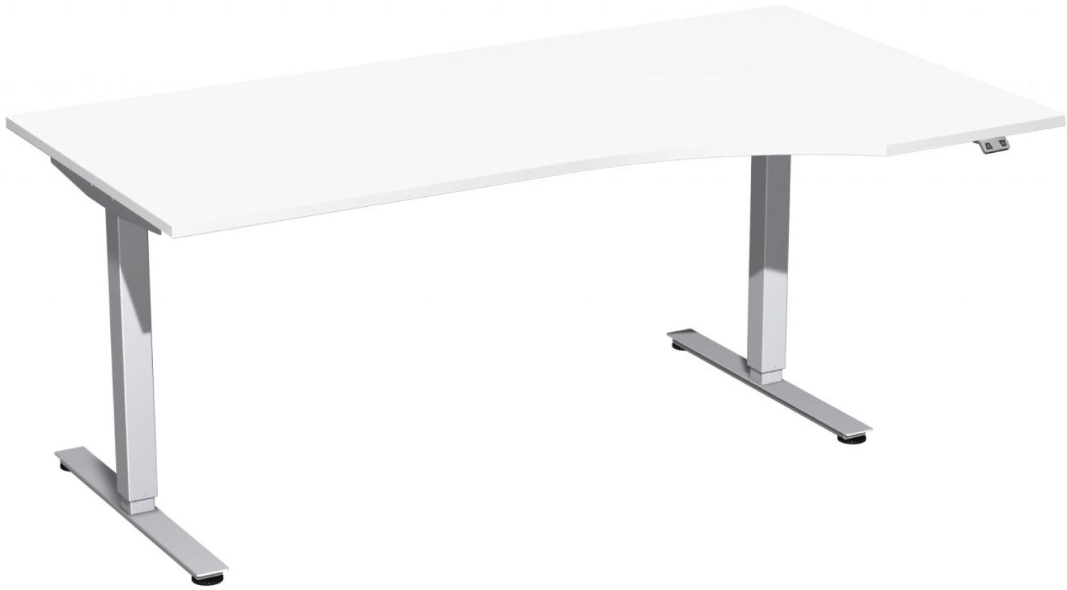 Elektro-Hubtisch 'Smart' rechts, höhenverstellbar, 180x100x70-120cm, Weiß / Silber Bild 1