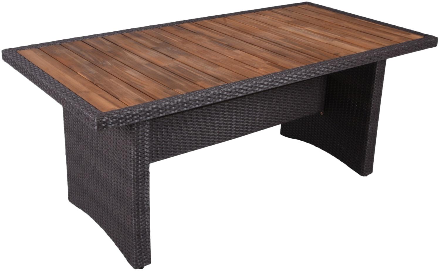 Tisch BRAGA 180cm grau Polyrattan Akazie Gartentisch Garten Gartenmöbel Möbel Bild 1