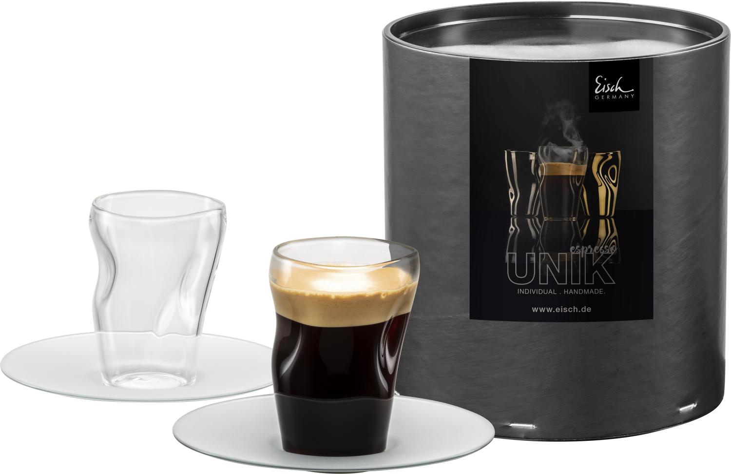 Eisch UNIK 2er Set Espressogläser mit Untertassen im Geschenkkarton - A Bild 1