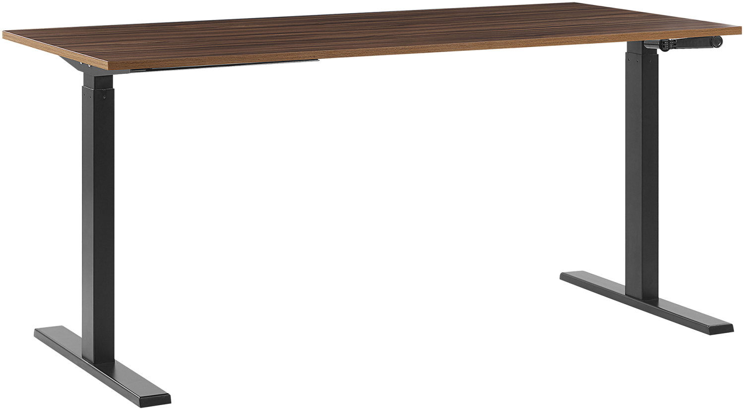 Schreibtisch manuell höhenverstellbar, Spanplatte Braun/ Schwarz, 76-116 x 160 x 72 cm Bild 1
