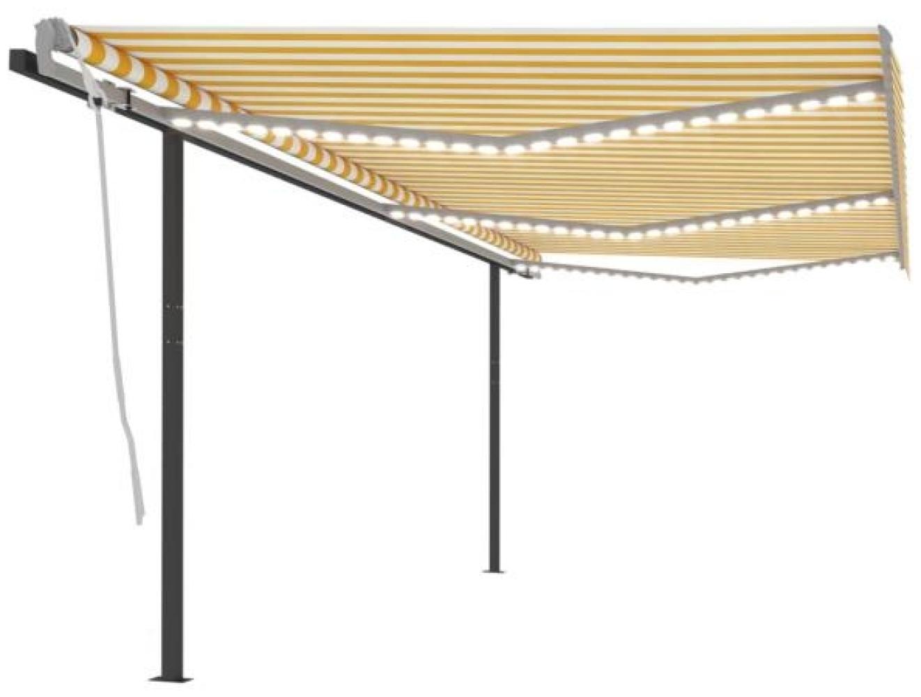 vidaXL Markise Manuell Einziehbar mit LED 6x3,5 m Gelb und Weiß 3070283 Bild 1