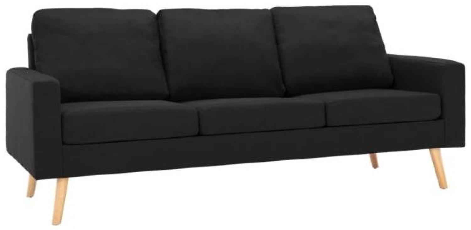 vidaXL 3-Sitzer-Sofa Schwarz Stoff Bild 1