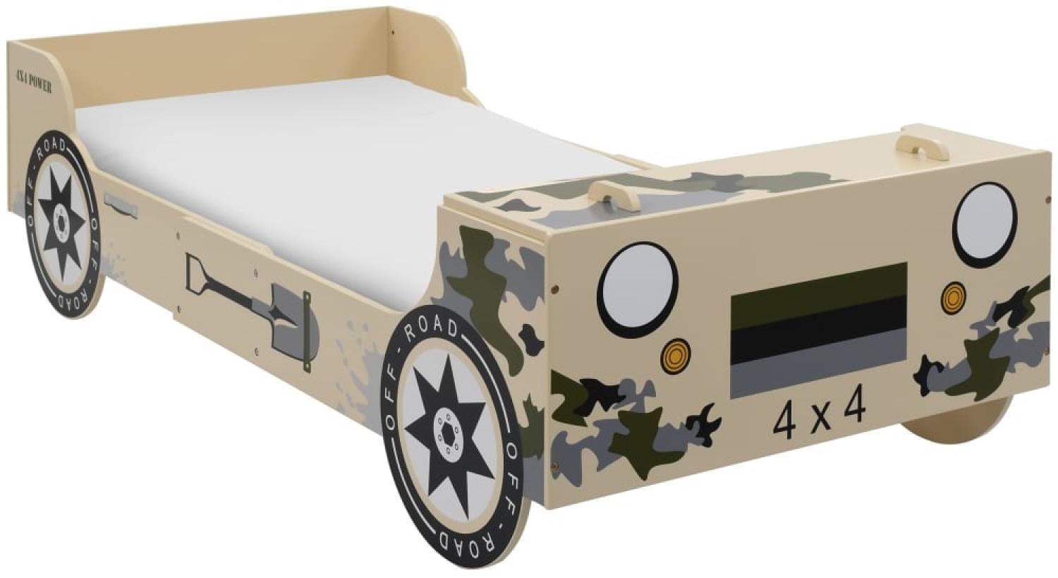Kinderbett im Geländewagen-Design 90×200 cm Camouflage Bild 1