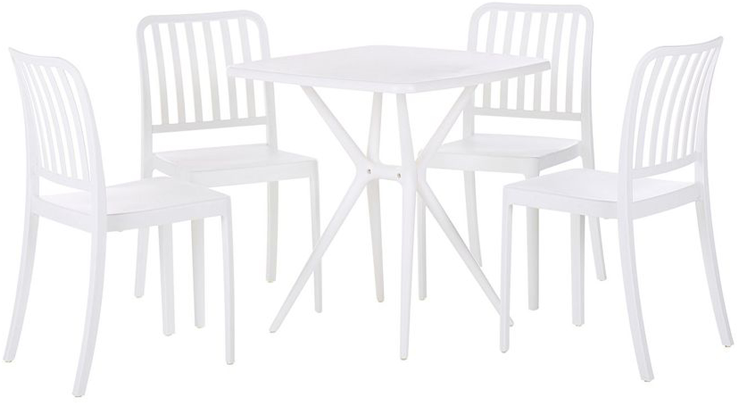 Gartenmöbel Set Kunststoff weiß 4-Sitzer SERSALE Bild 1