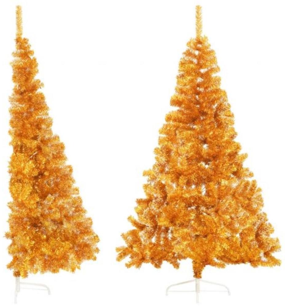 Künstlicher Halb-Weihnachtsbaum mit Ständer Gold 180 cm PVC Bild 1