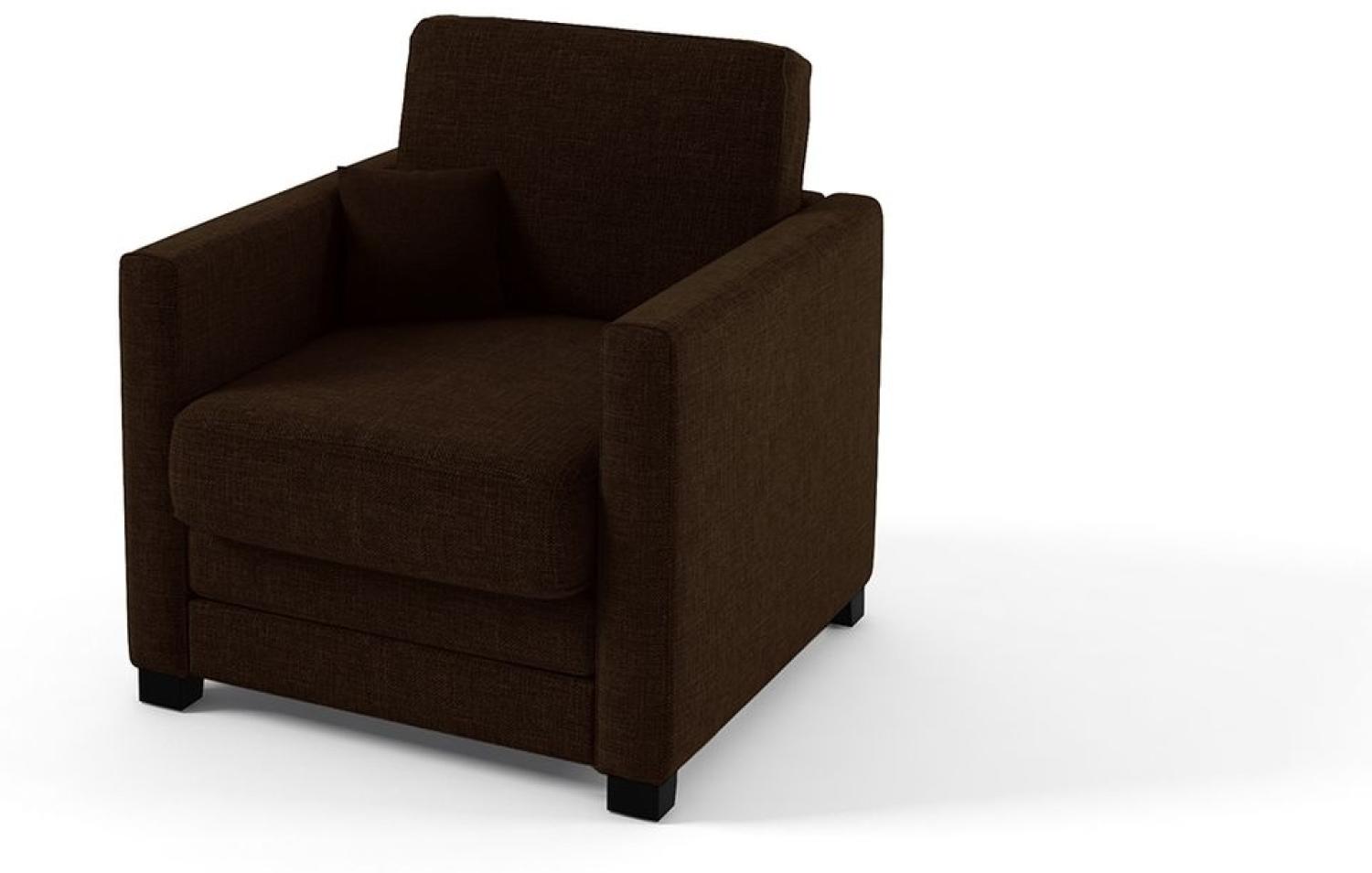 SLF24 - Sessel mit Schlaffunktion Boom - braun - Sawana 16, Farbe der beine: verchromtes Metall Bild 1