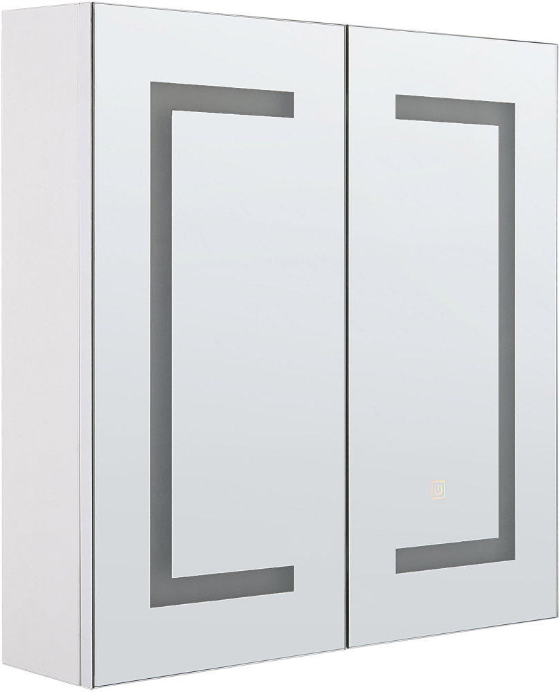 Bad Spiegelschrank weiß / silber mit LED-Beleuchtung 60 x 60 cm MAZARREDO Bild 1