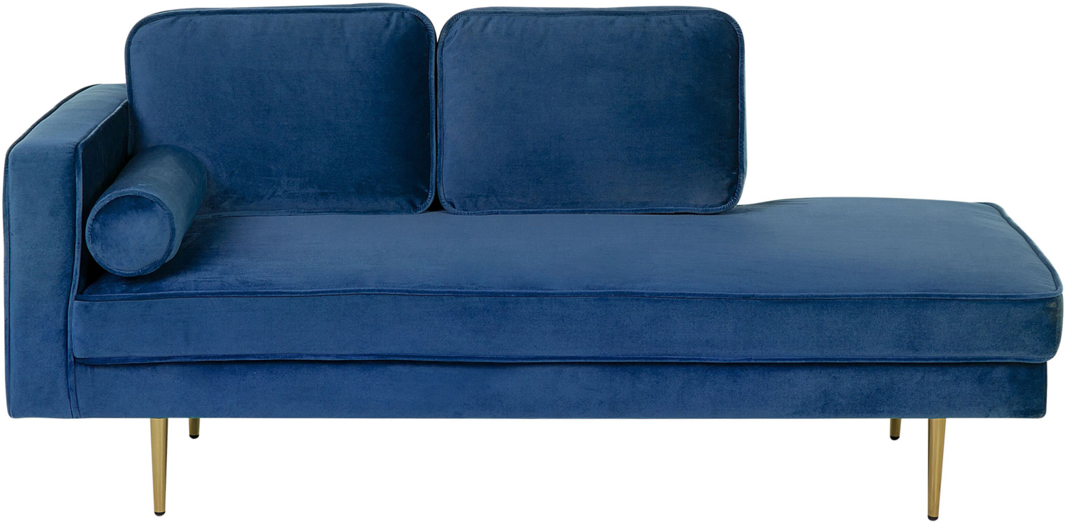 Chaiselongue Samtstoff marineblau linksseitig MIRAMAS Bild 1