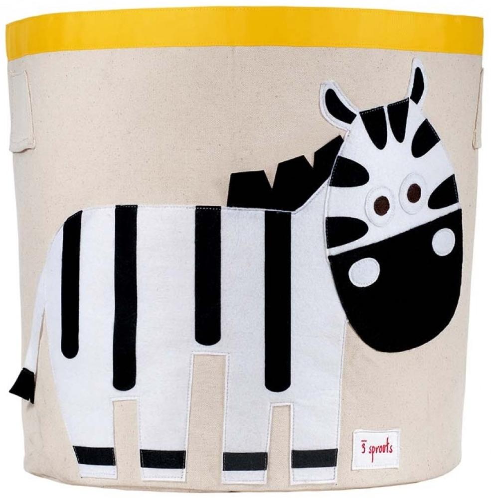 Aufbewahrung im Kinderzimmer | Grosse Spielzeugtasche mit Zebra, 43 x 43,5 cm, von 3 sprouts Bild 1