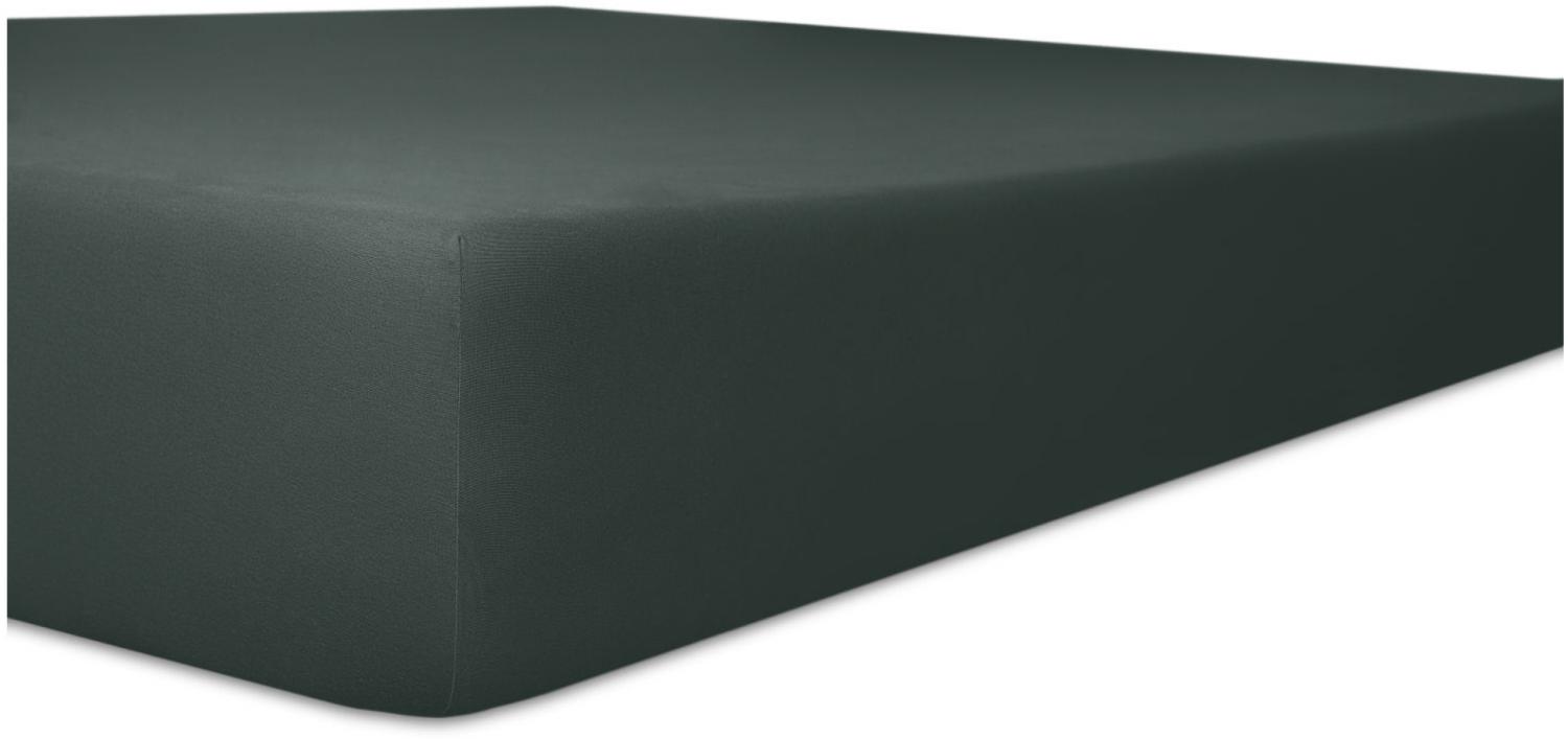 Kneer Superior-Stretch Spannbetttuch 2N1 mit 2 verschiedenen Liegeflächen Qualität 98 Farbe schwarz 120x200 bis 130x220 cm Bild 1