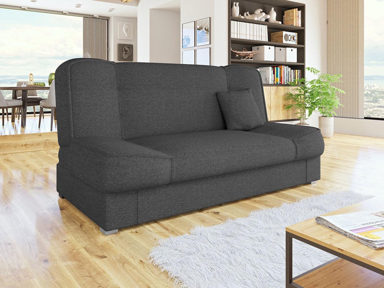 Mirjan24 'Gemini' Schlafsofa mit Bettkasten, 3 Sitzer Sofa, Couch mit Schlaffunktion, Bettsofa, 80 x 175 x 80 cm Grau Bild 1