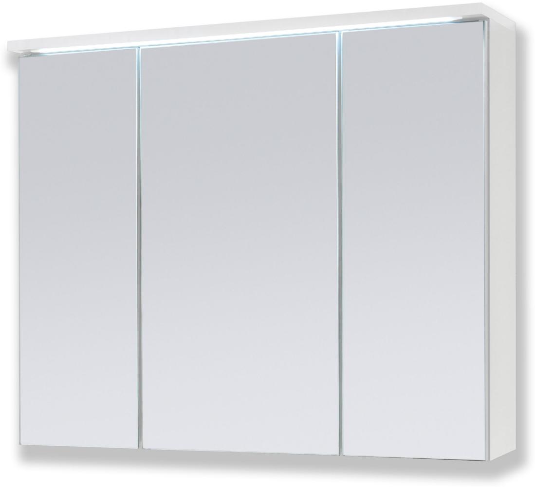 AILEENSTORE Spiegelschrank Badmöbel mit Beleuchtung DUO 80 cm LED Weiß Bild 1