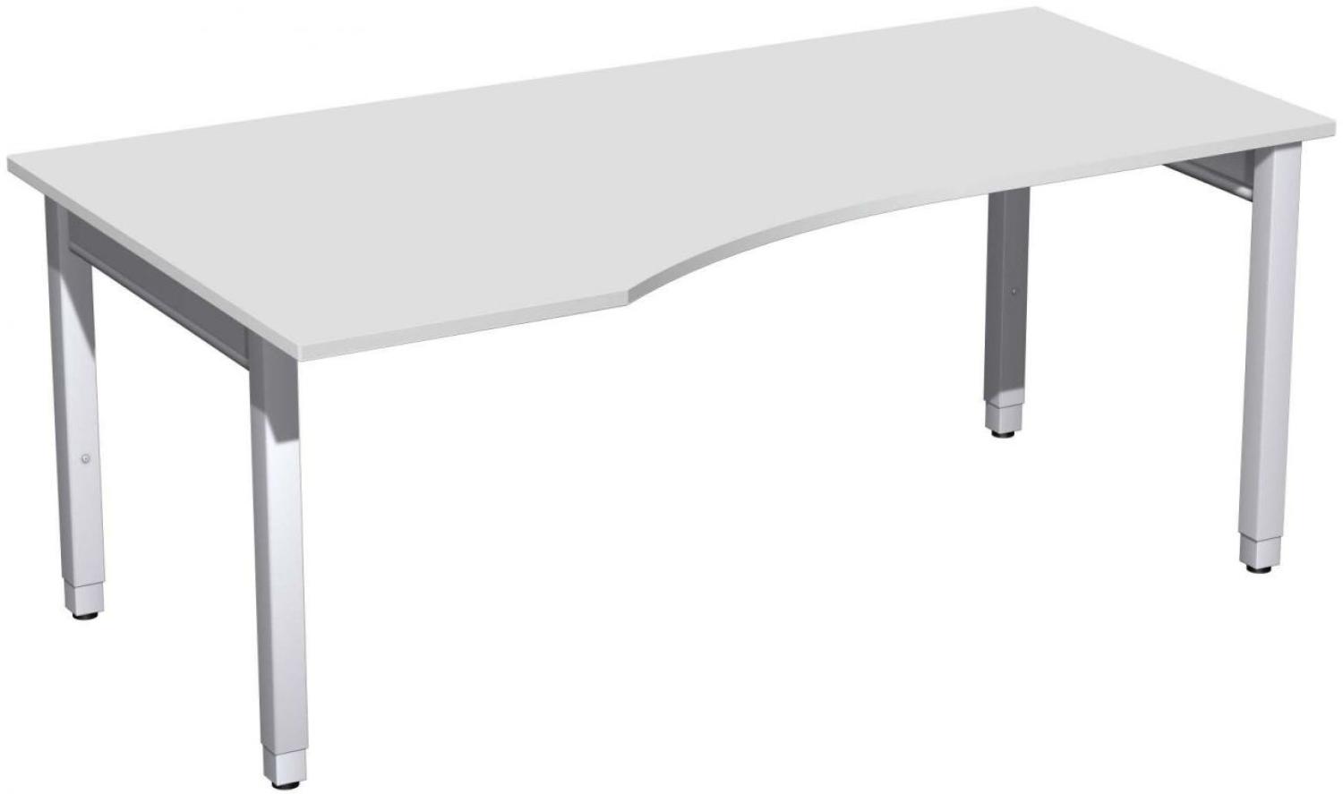 PC-Schreibtisch '4 Fuß Pro Quadrat' links höhenverstellbar, 180x100x68-86cm, Lichtgrau / Silber Bild 1