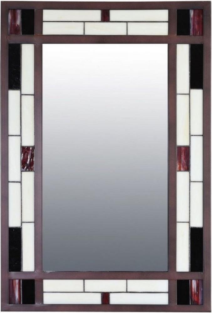 Casa Padrino Luxus Tiffany Wandspiegel Mehrfarbig 50 x H. 75 cm - Rechteckiger Art Deco Wohnzimmer Spiegel - Schlafzimmer Spiegel - Garderoben Spiegel - Luxus Tiffany Möbel Bild 1