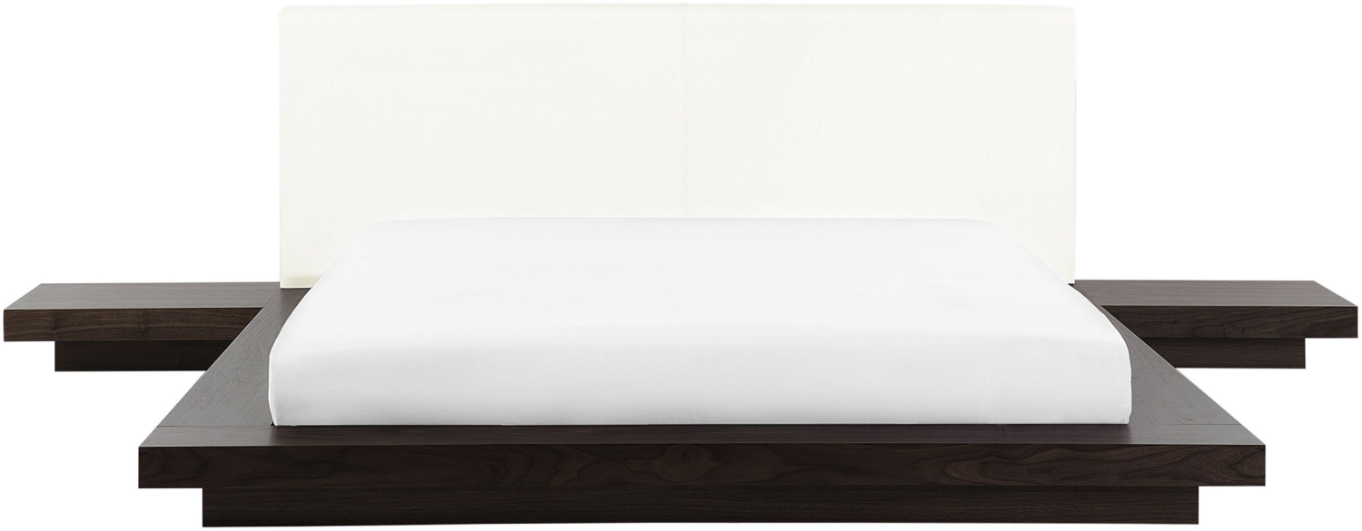 Bett dunkler Holzfarbton Lattenrost 160 x 200 cm ZEN Bild 1