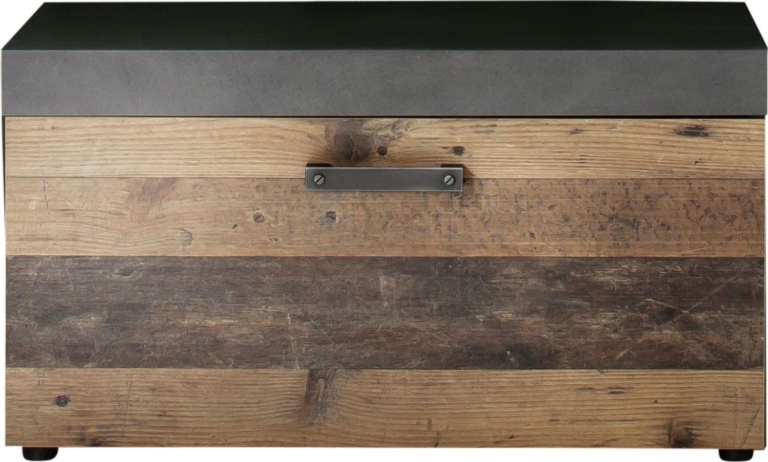 Sitzbank Garderobe Indy | Old Used Wood / Matera grau | Shabby Look Bild 1