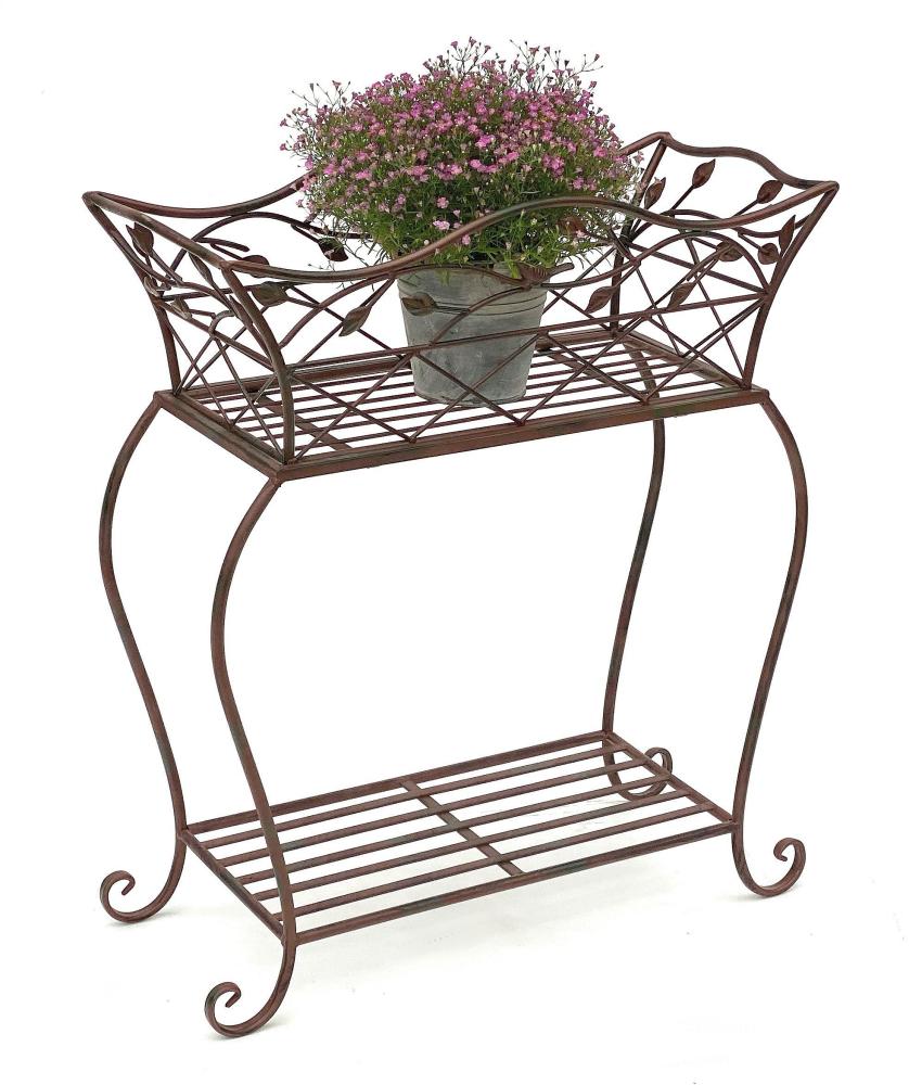 DanDiBo Blumenständer mit Korb Blumenkasten Braun 66 cm 93980 S Pflanzenkasten Modern Pflanzenständer Pflanzenregal Bild 1