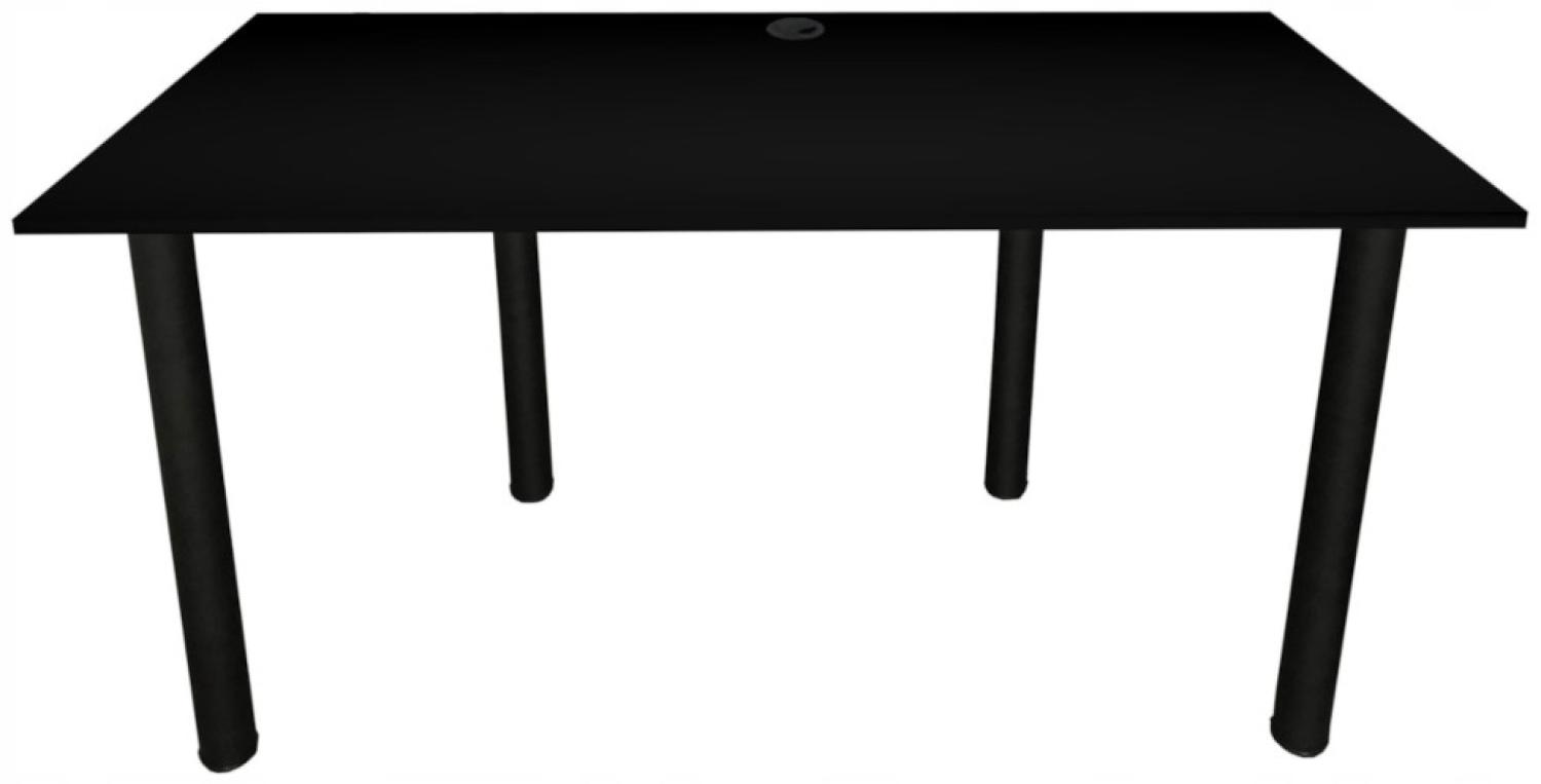 Gaming Tisch CODE BIG, 160x73-76x80, schwarz/schwarze Beine + USB HUB Bild 1