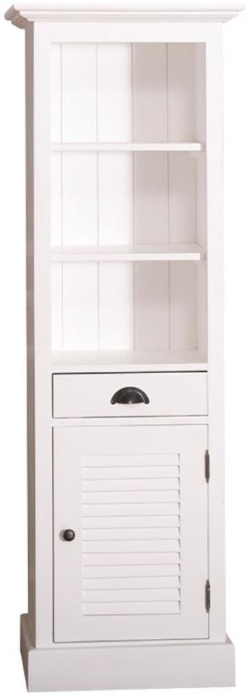 Casa Padrino Landhausstil Badezimmerschrank mit Tür und Schublade Weiß 54 x 41 x H. 160 cm - Badezimmermöbel im Landhausstil Bild 1