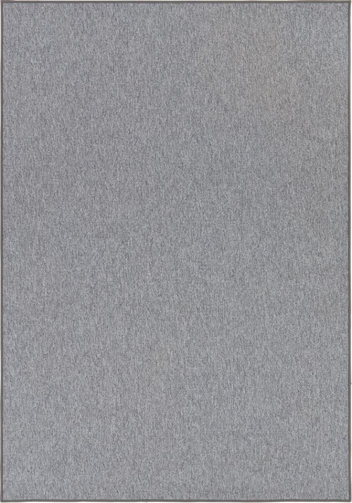 Feinschlingen Teppich Casual Hellgrau Uni Meliert - 140x200x0,4cm Bild 1