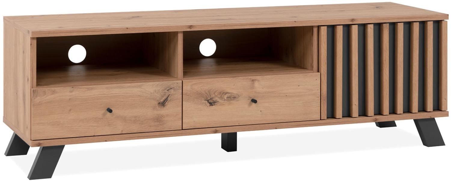 Lowboard TV Board 138 cm TV Lowboard Fernsehschrank TV Sideboard Fernsehtisch Holz Eiche Industrial Style Bild 1