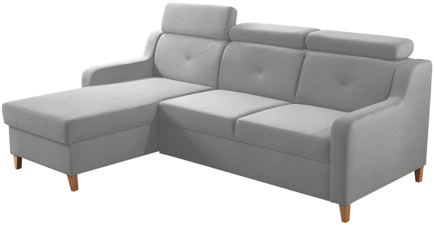 Ecksofa Enikor, 3 Sitzer L-Form Sofa mit Bettkasten und Schlaffunktion (Paros 05, Seite: Links) Bild 1