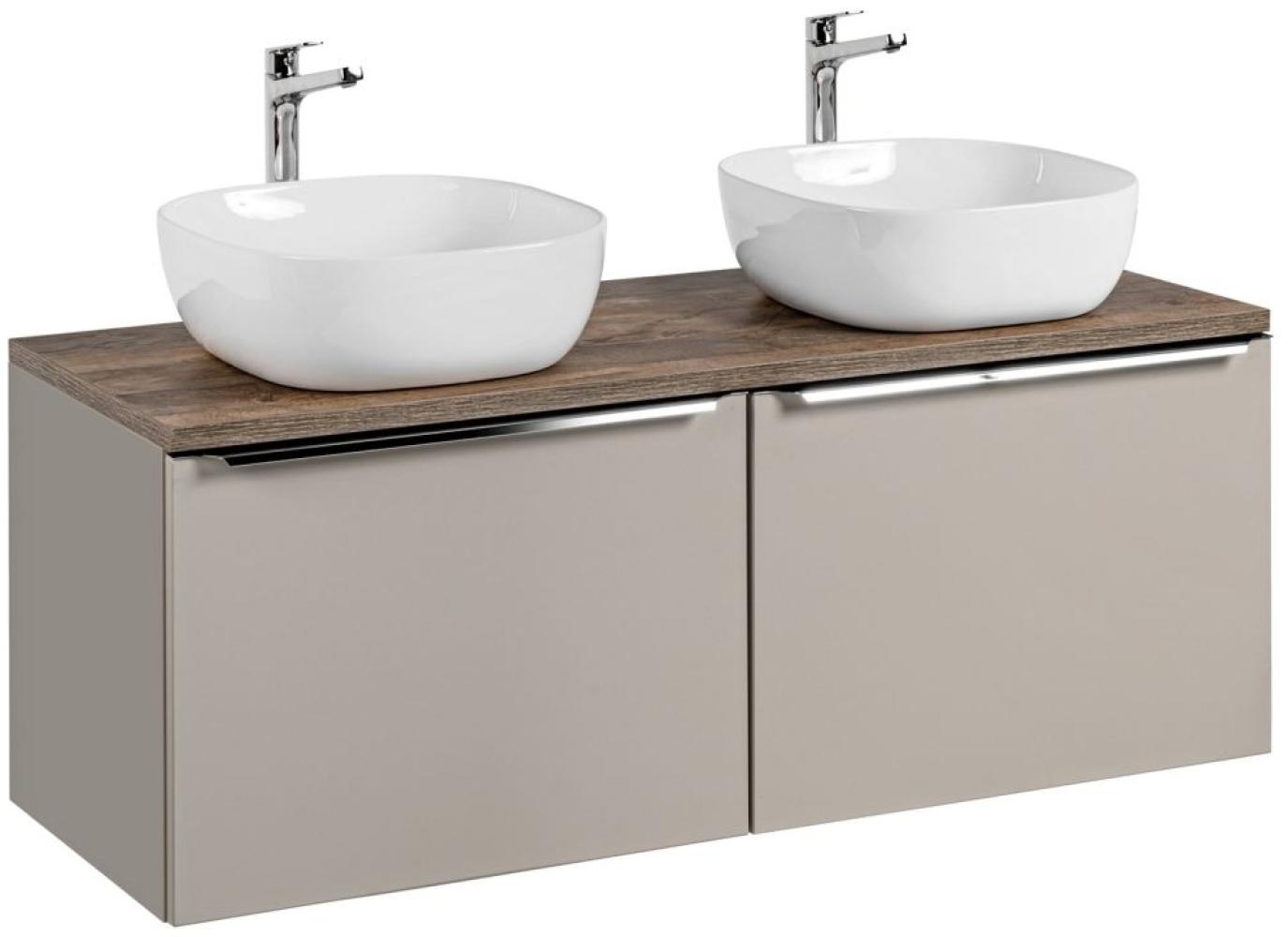 Waschtischunterschrank 4-tlg AKAN 120cm Taupe inkl. Waschtisch Bild 1