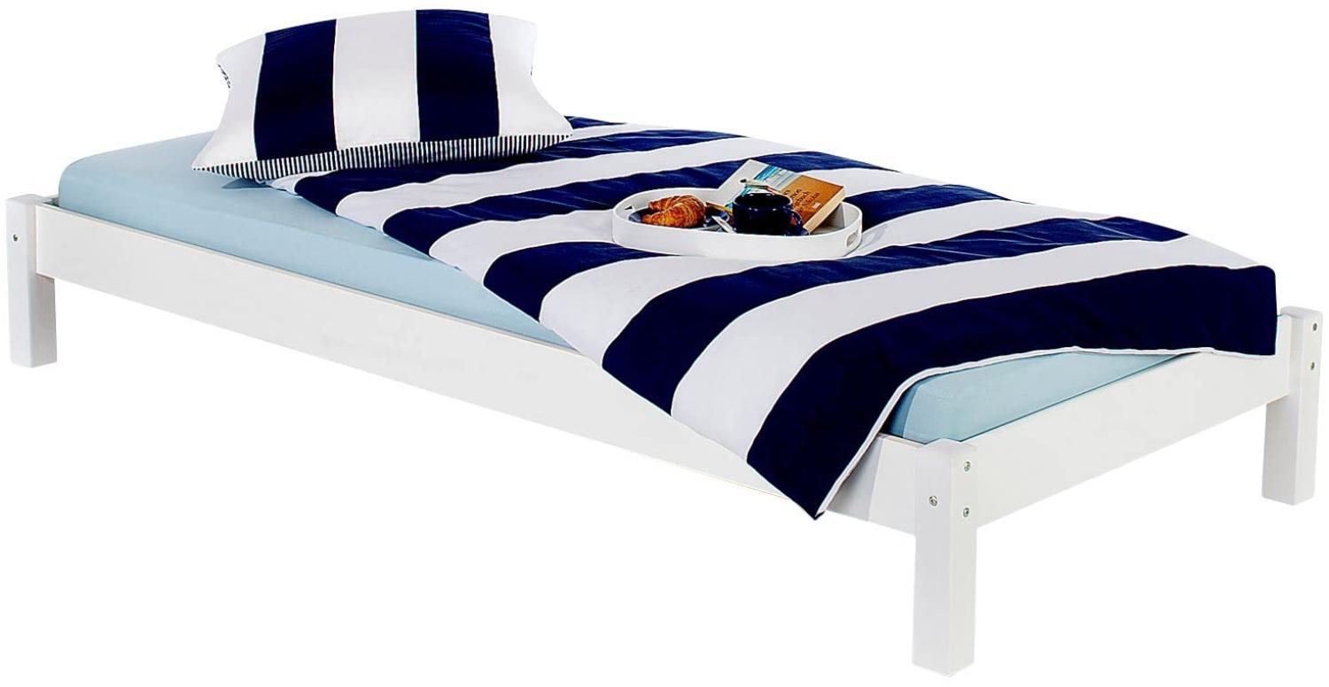 IDIMEX Futonbett Bett Einzelbett Massivholzbett Taifun,Kiefer, weiß lackiert, 90 x 200 cm Bild 1