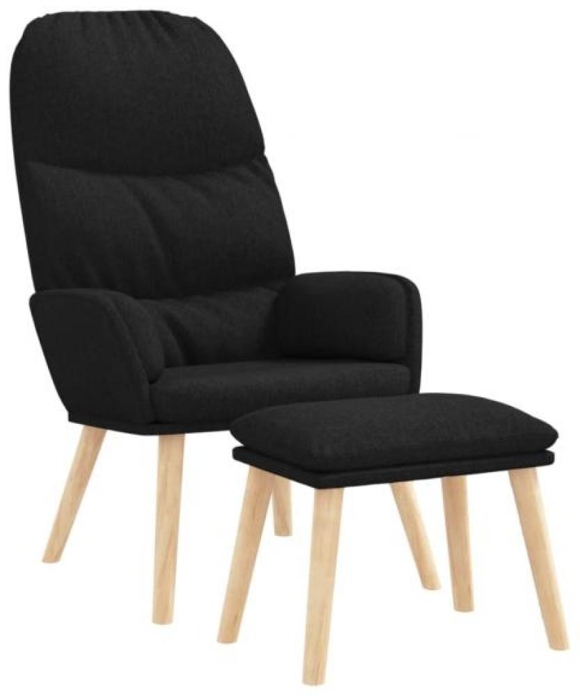 Relaxsessel mit Hocker Schwarz Stoff Bild 1