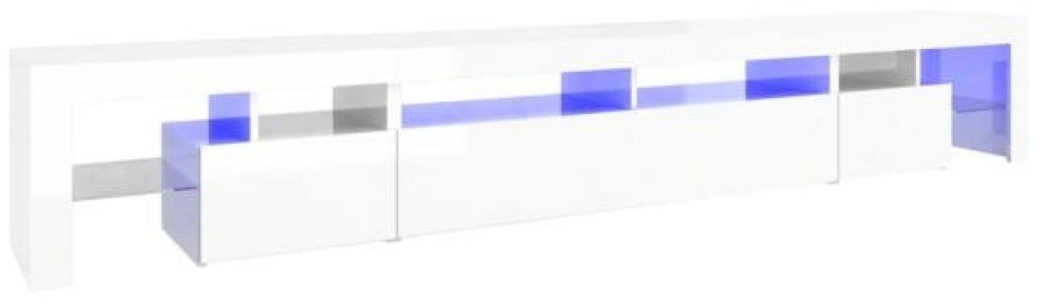 TV-Schrank mit LED-Leuchten Hochglanz-Weiß 260x36,5x40 cm Bild 1