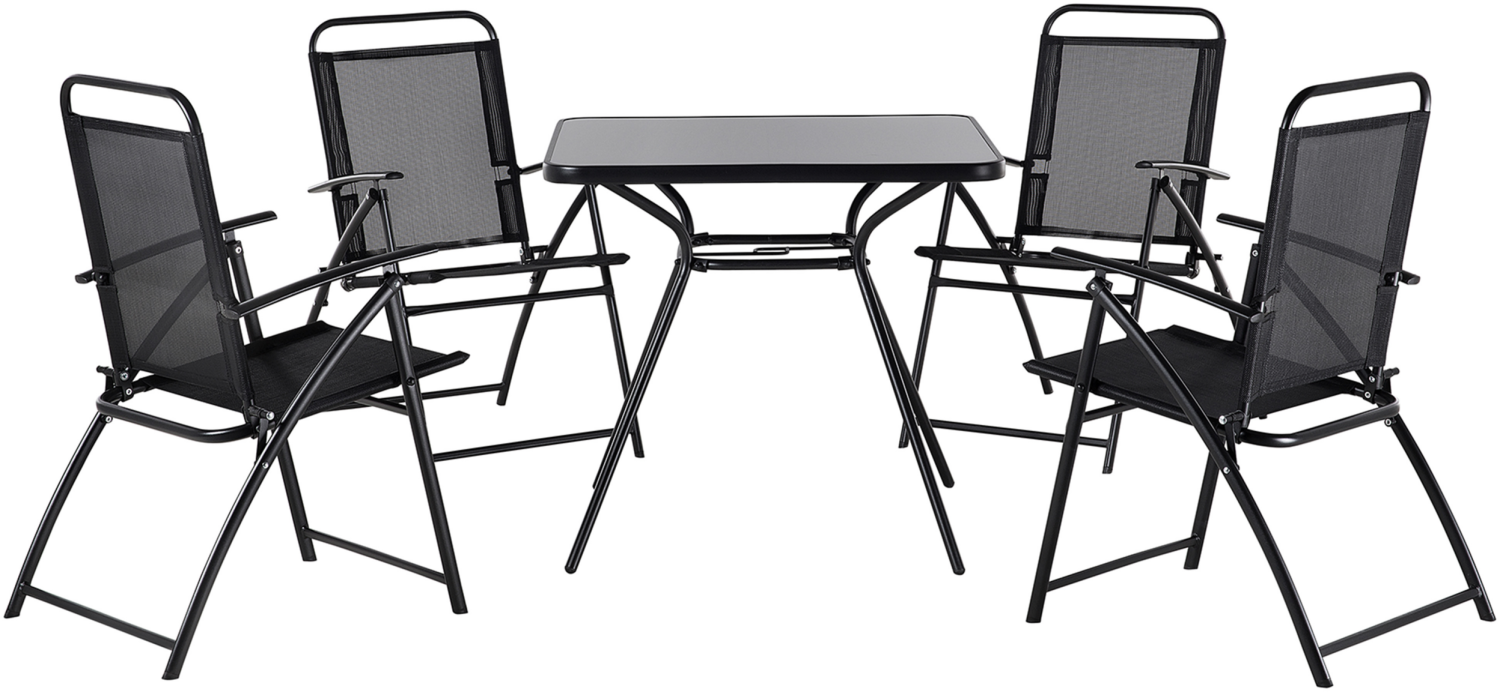 Gartenmöbel Set Stahl schwarz 4-Sitzer LIVO Bild 1