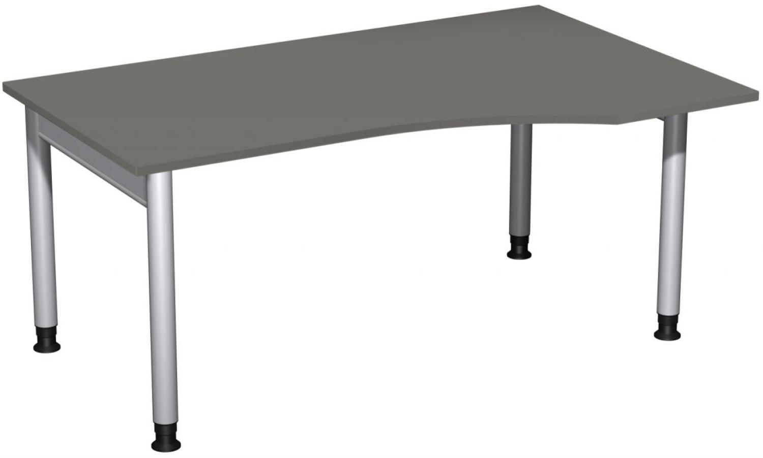 PC-Schreibtisch '4 Fuß Pro' rechts, höhenverstellbar, 160x100cm, Graphit / Silber Bild 1