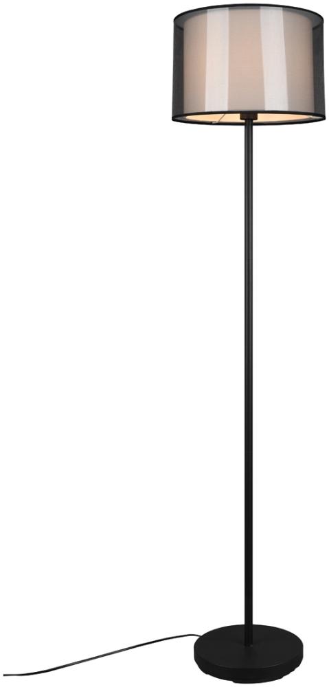 Stehleuchte BURTON Stoff Organza transpartent Schwarz innen Weiß, 150cm Bild 1