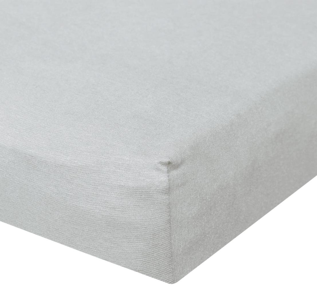 BettwarenShop Jersey Spannbetttuch Ultra-Stretch | 90x200 - 100x220 cm | silber Bild 1