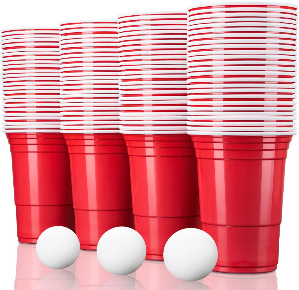 TRESKO Rote Partybecher, 250 Stück, Beer Pong Red Cups Bild 1