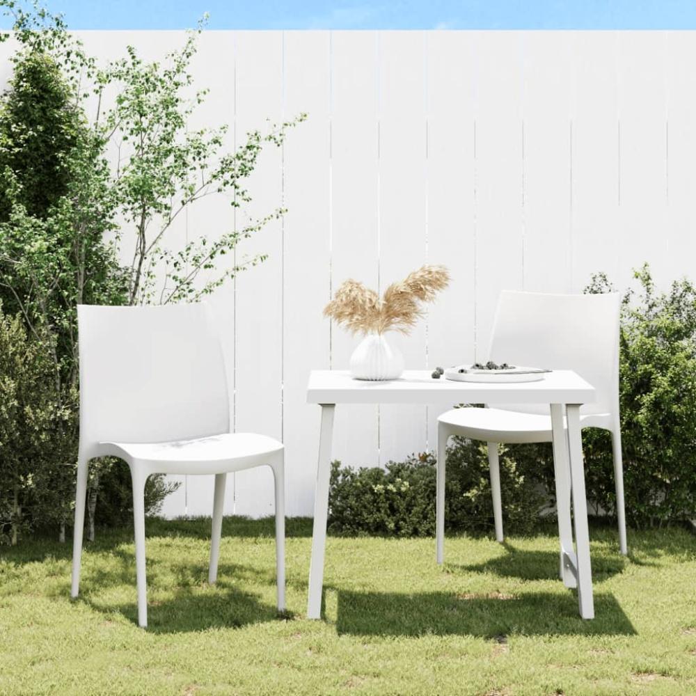 vidaXL Gartenstühle 2 Stk. Weiß 50x46x80 cm Polypropylen Bild 1