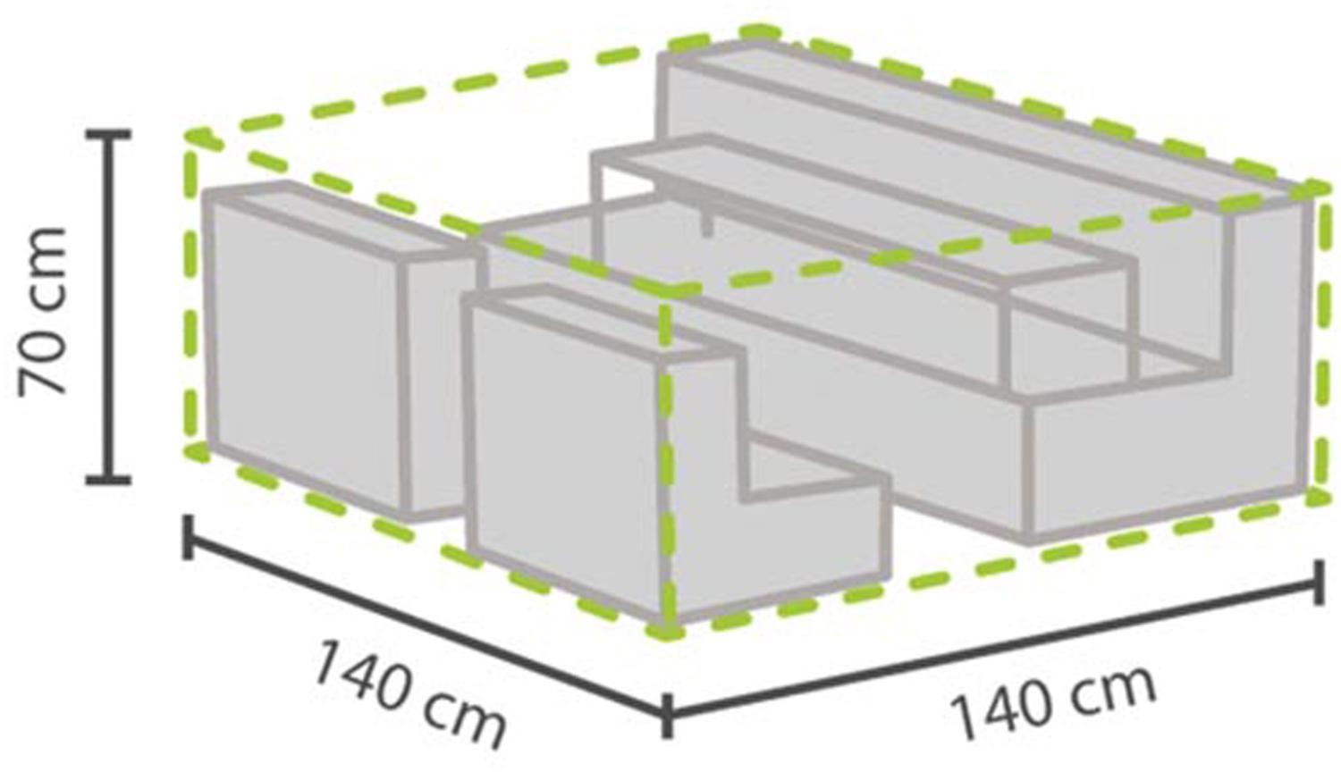 Wetterfeste Schutzhülle Abdeckung XS für Garten Lounge Set, 140x140x70cm Bild 1