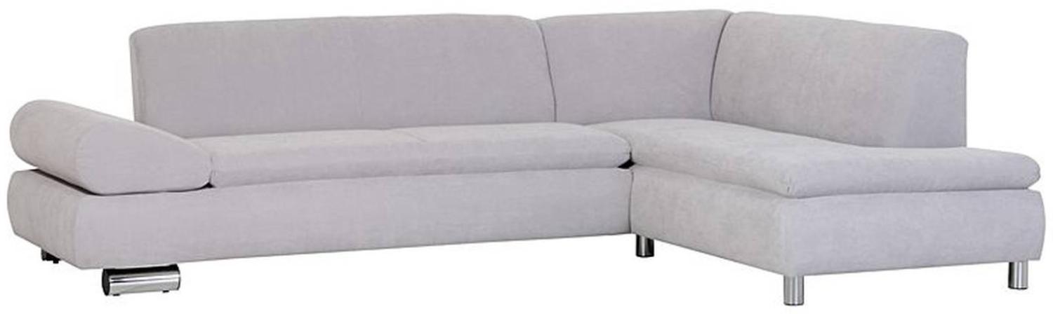 Sofa 2,5-Sitzer links mit Ecksofa rechts PALM BAY-23 Veloursstoff Farbe silber Sitzhärte weich B: cm T: cm H: 76cm Bild 1