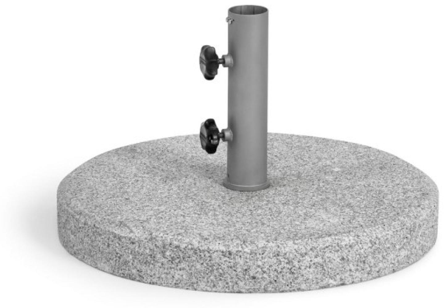 Bodenplatte Granit geflammt 63 kg rund mit Hülse Ø 4 cm Bild 1